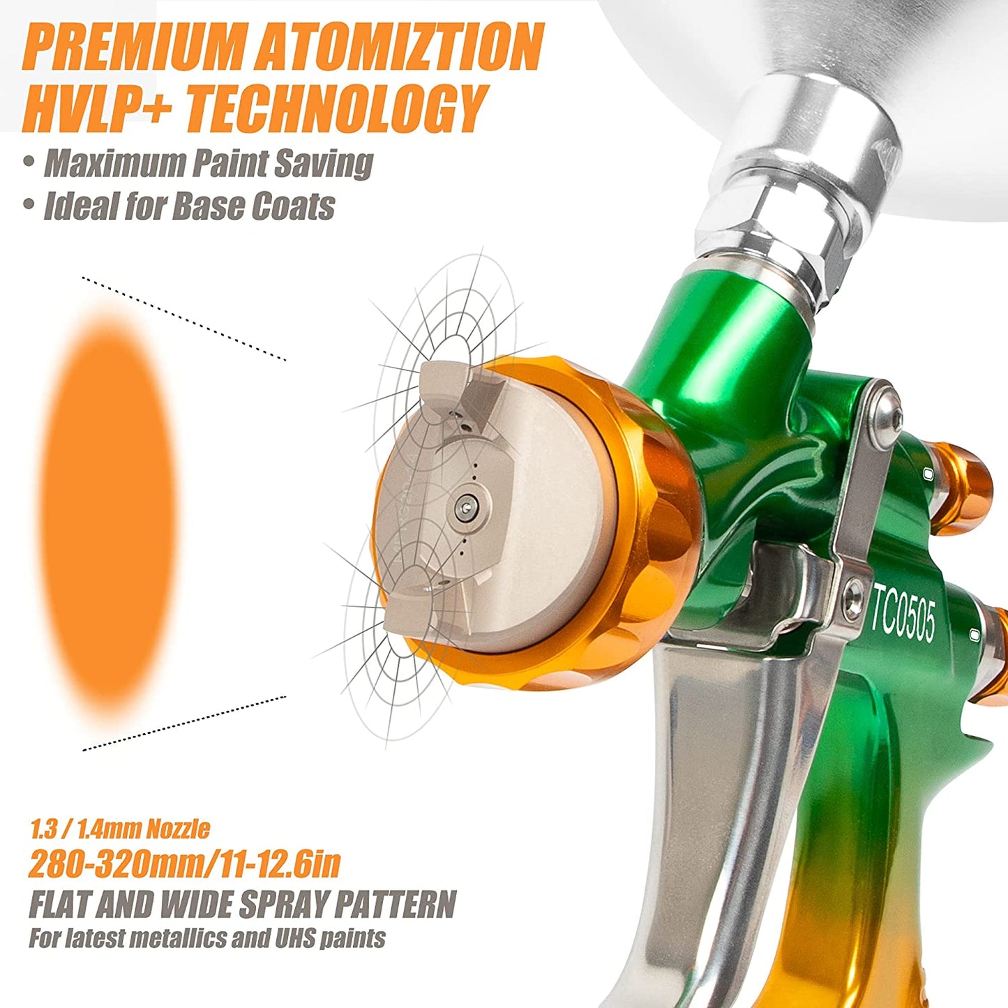 Silvershadow HVLP Spray Gun Wide Pattern SSS-X3